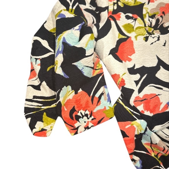 Alfred‎ Dunner Navy Flowered Open Front Blazer EUC, Size XL/1XL. - Picture 3 of 5